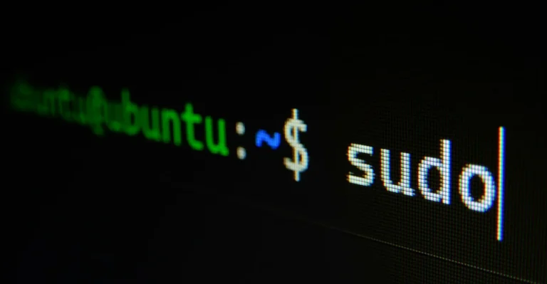 Invite de commande d'un terminal Ubuntu avec la commande sudo en cours de saisie